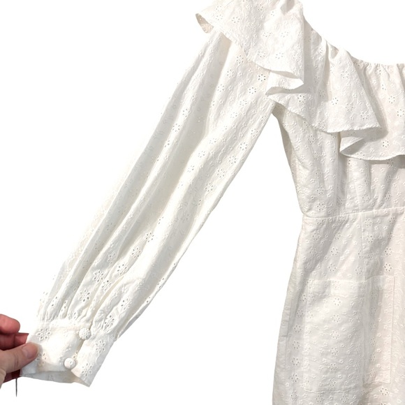 FOR LOVE & LEMONS Bora Bora Eyelet Romper in White Size XS - Picture 6 of 12